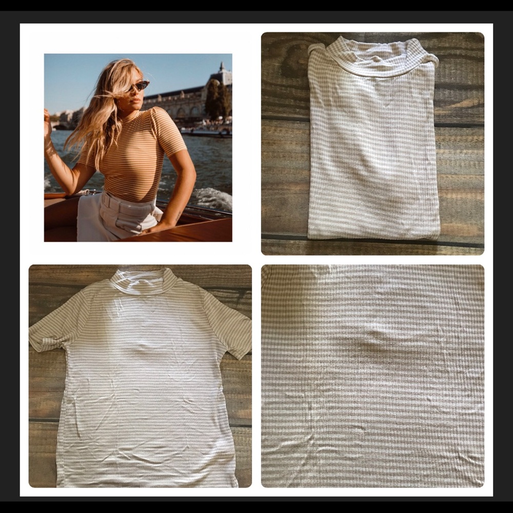 Beige and cream striped tee